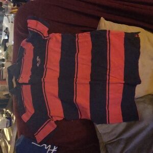 Hollister Navy and Red Polo Shirt